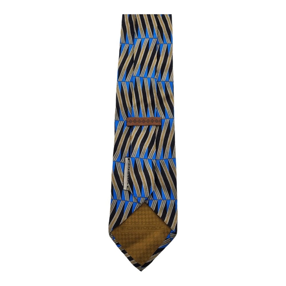 Format Geometric Pattern Blue 100% Silk Necktie - image 2